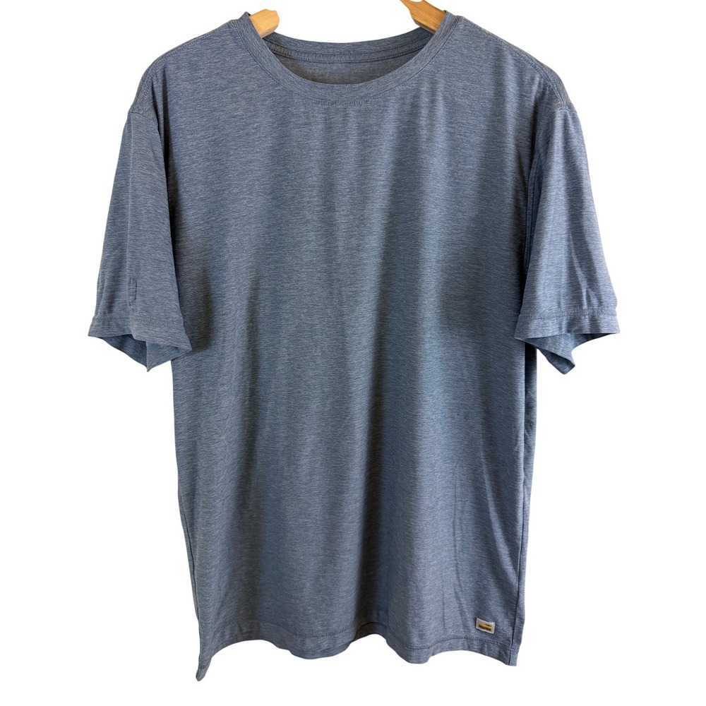Vuori Strato Tech Tee Men Large Blue V126 Short Sleeve Crew Neck Performance
